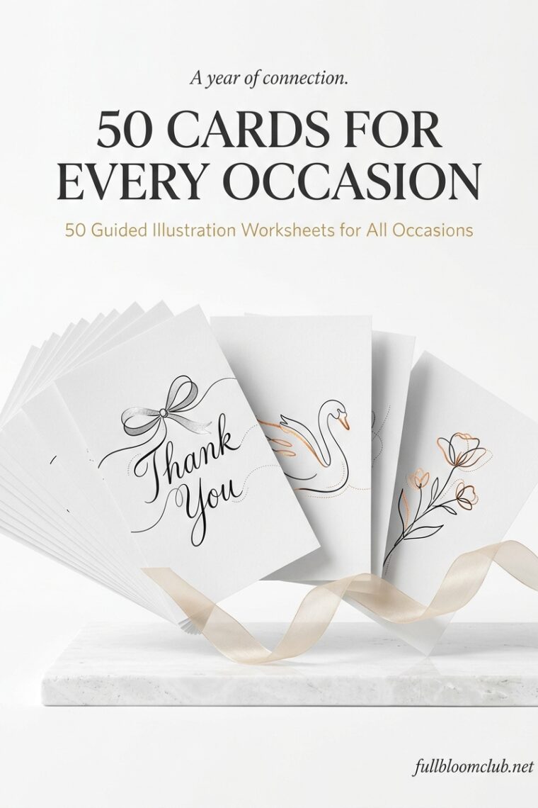 50 Draw-Along Keepsake Postcards — A Handmade Card for Every Occasion