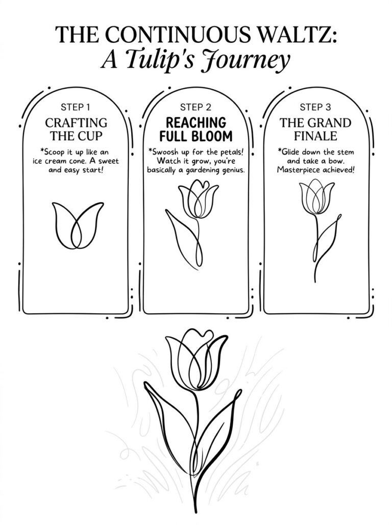 Pen down, one breath, one tulip