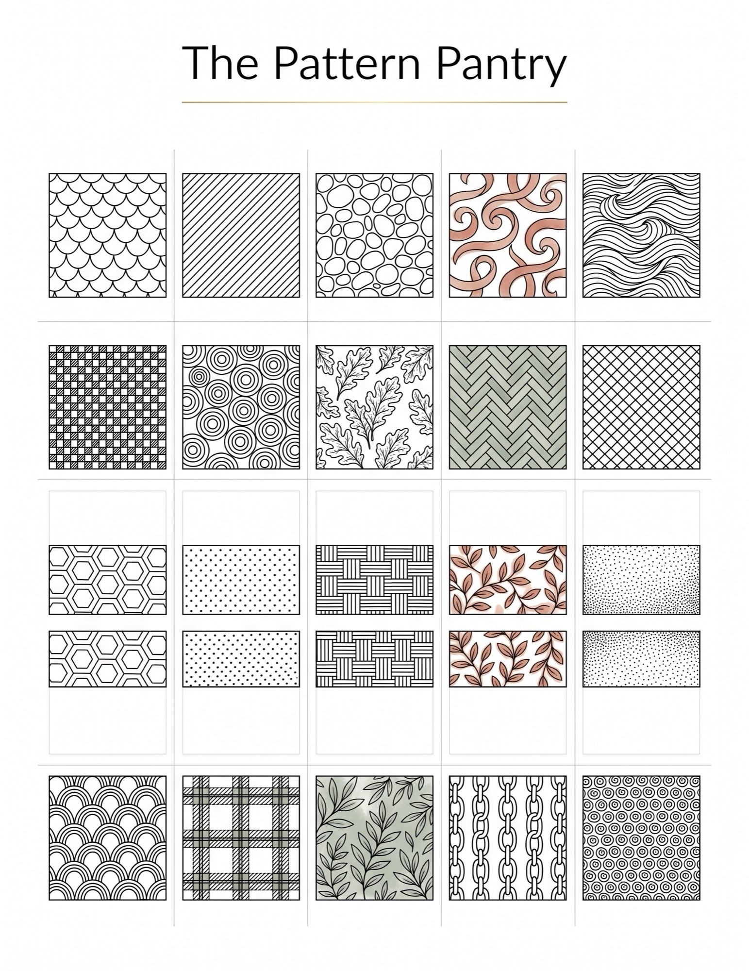 The pattern pantry - twenty five zen doodle fills in a reference grid