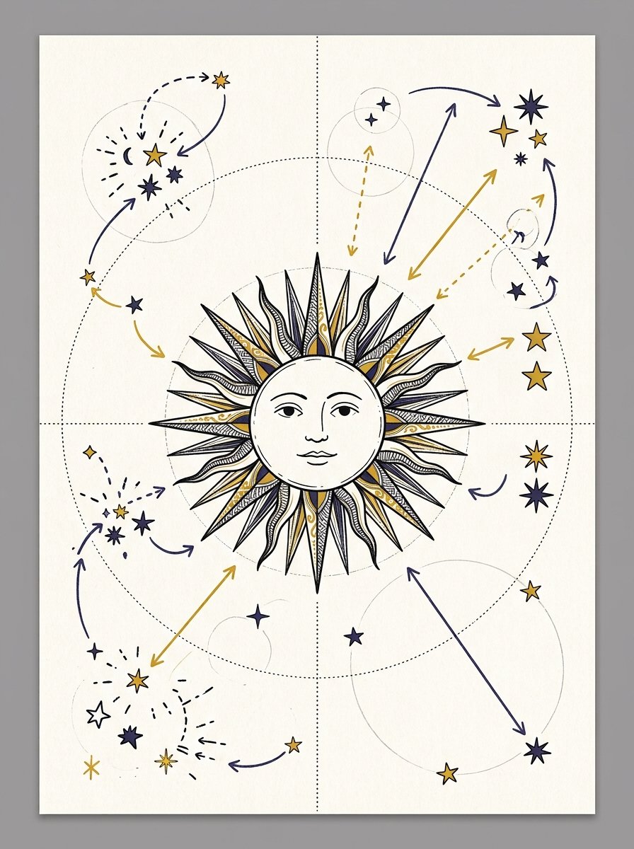 45 Celestial Drawing Ideas, From 5-Line Stars to Suns