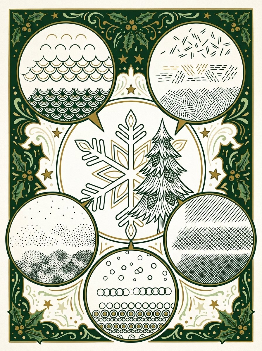 Christmas window painting ideas: 5 magnified pattern fills built big enough to read from a distance
