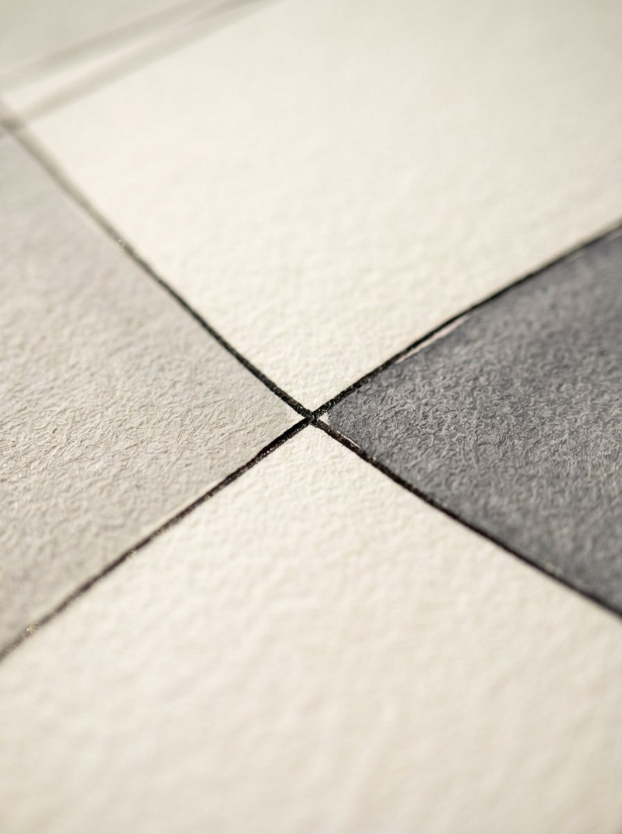 Crystal drawing macro: two ruled ink lines meeting at a hard facet junction, with a different flat tone on each side