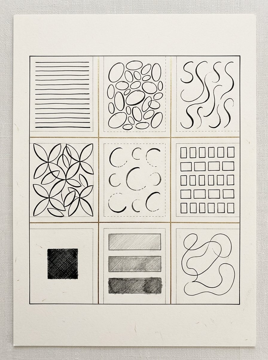 Warm-up exercises to learn to draw as an adult: lines, ovals, curves and a light-to-dark scale