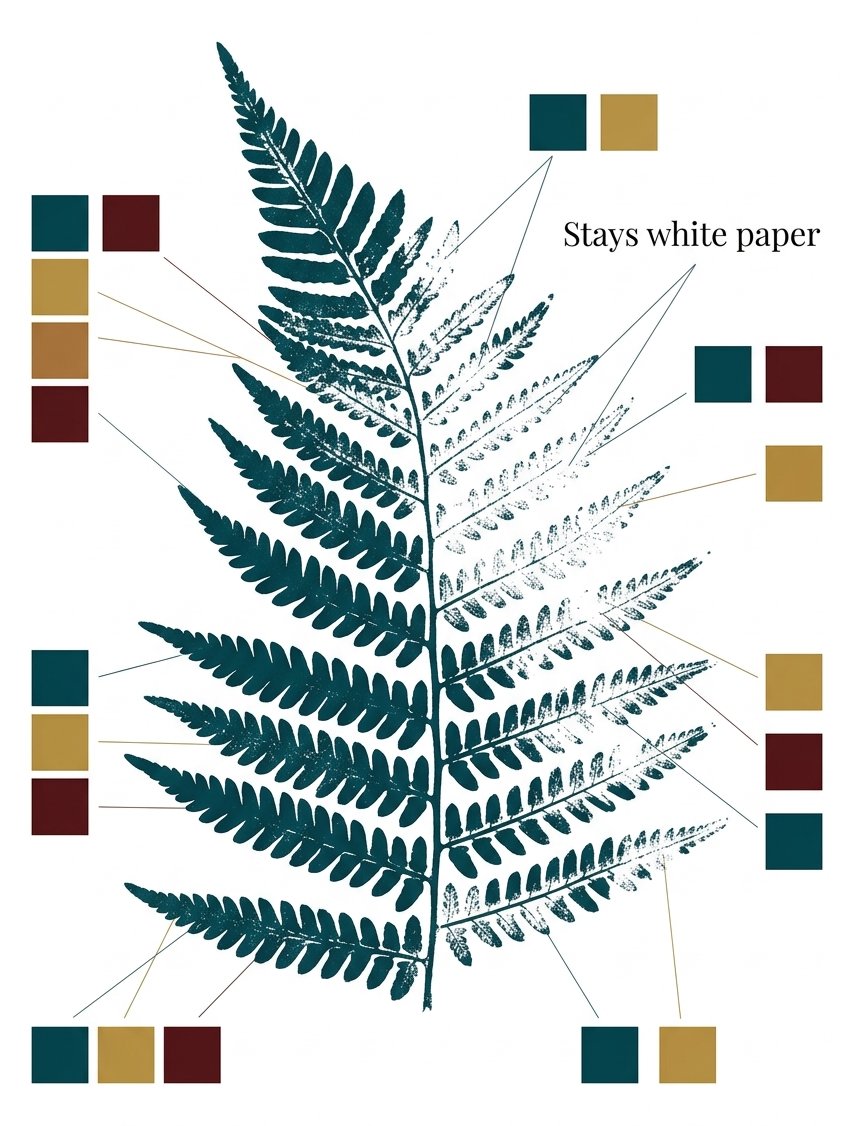 A proof reading sheet showing which parts of a lino design print solid black and which stay white paper