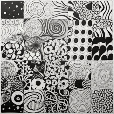 Checks, spirals and dot patterns from the pattern bank, ready to trace onto a curve
