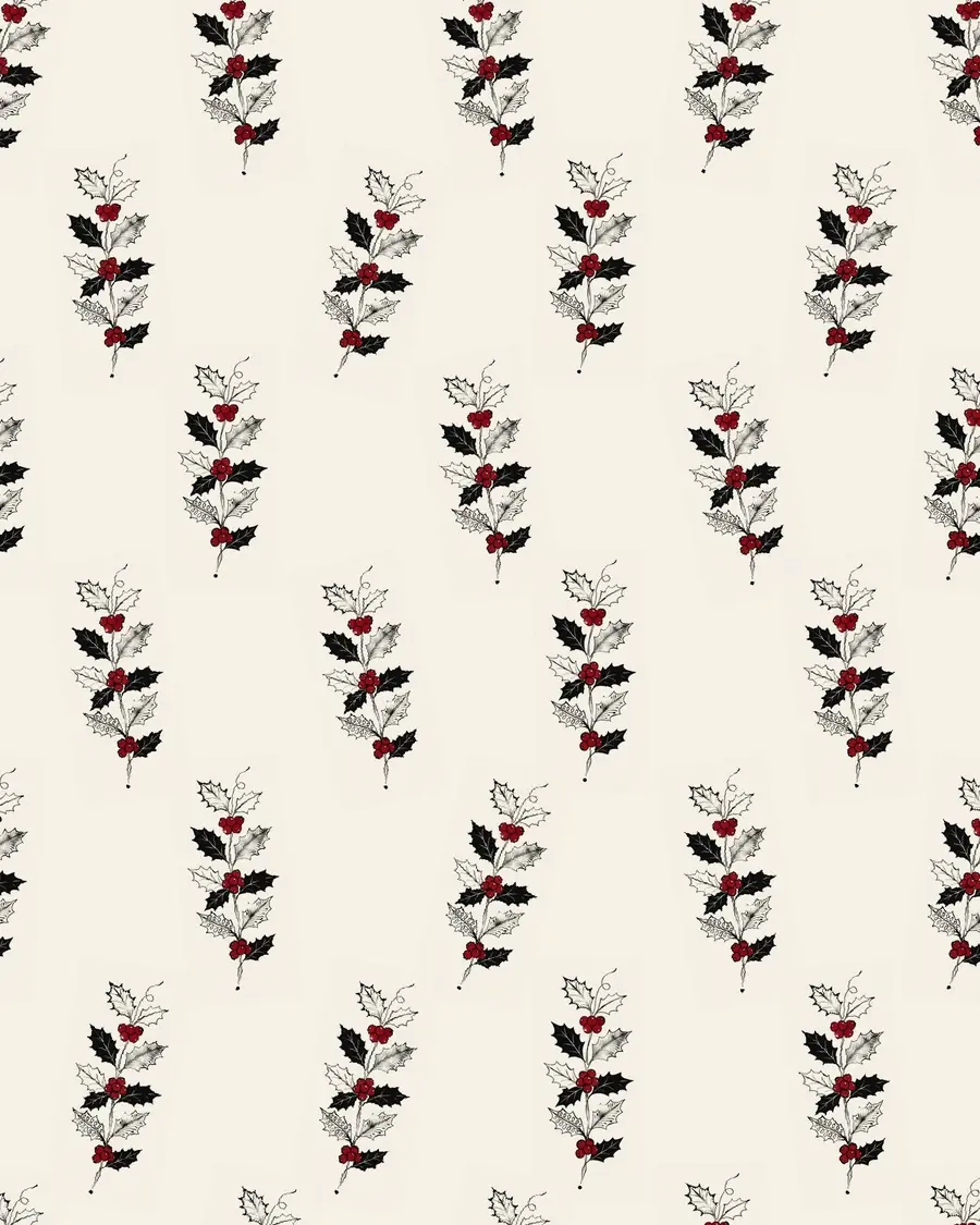 The Holly repeated as wrapping paper