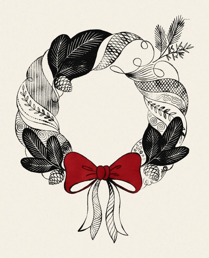 Wreath, Ribbon Tails