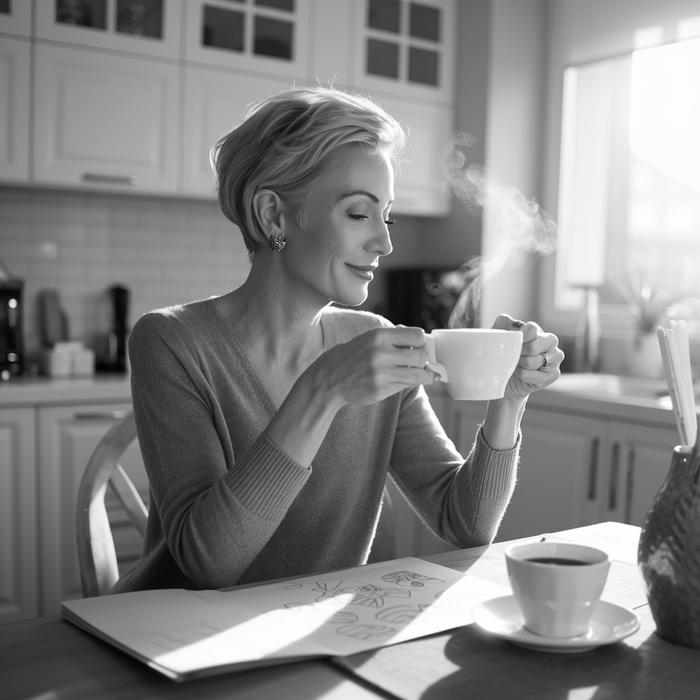 Woman starting her Zen Doodle journey at home